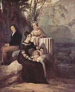 Francesco Hayez Portrait of the family Stampa di Soncino oil painting